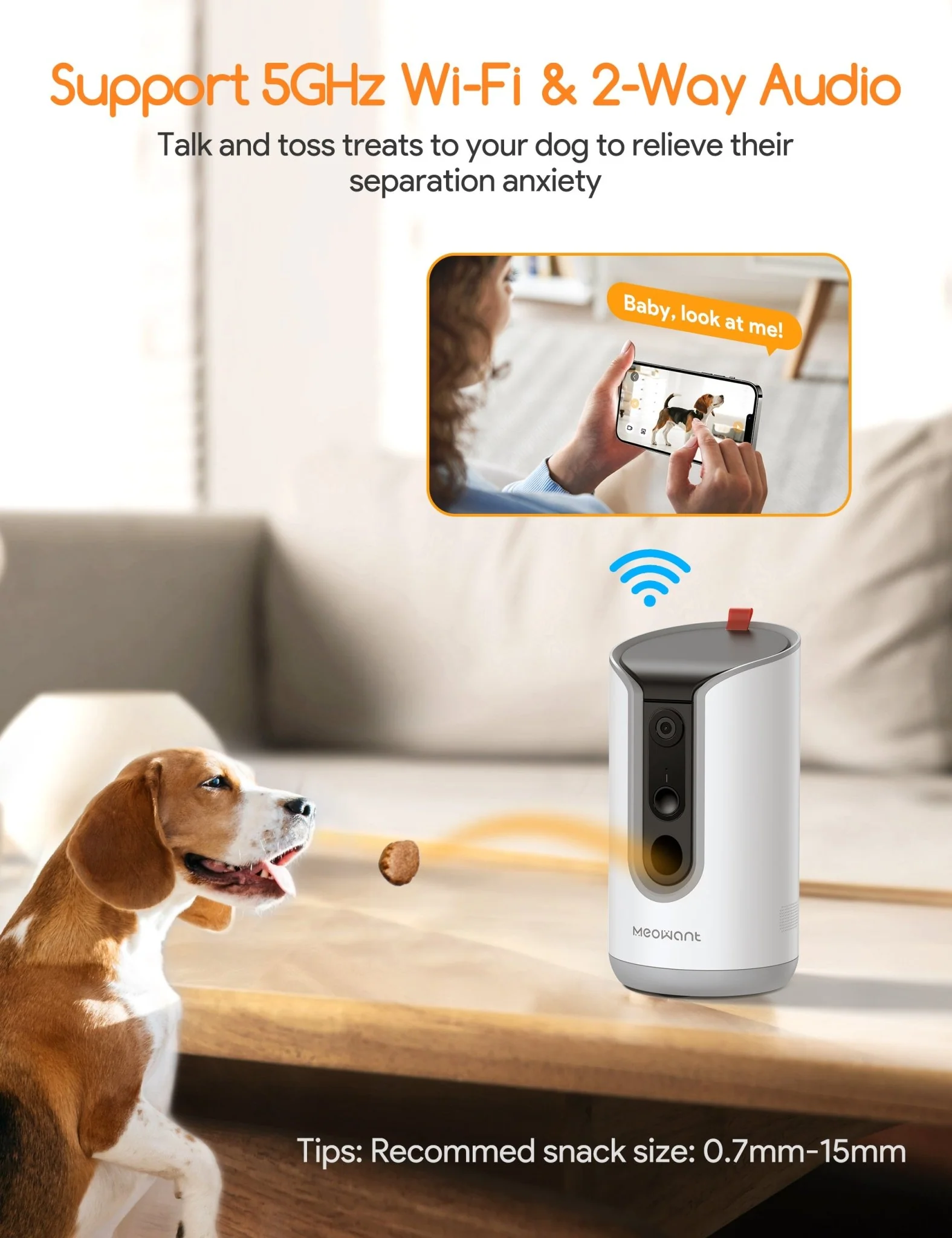 Meowant Dog Treat Dispenser with 2K Camera - Image 5